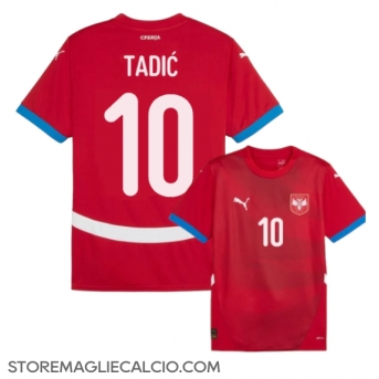 Serbia Dusan Tadic #10 Maglia Gara Casa Repliche Europei 2024
